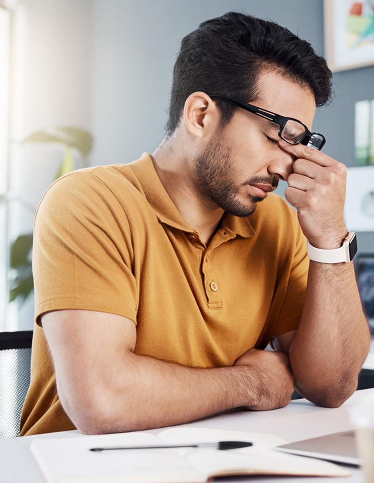 Man stressed